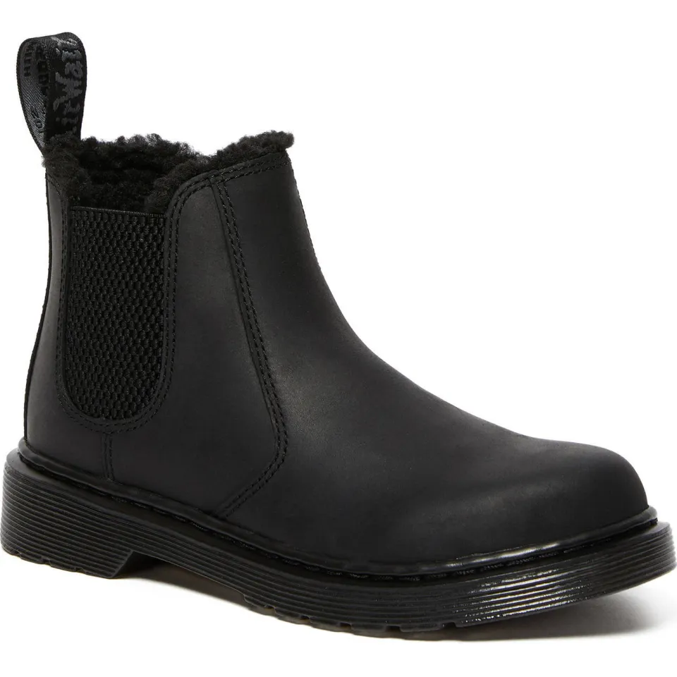 Dr. Martens 2976 Leonore Mono gevoerde leren enkelboots zwart schoolkind, foto 5