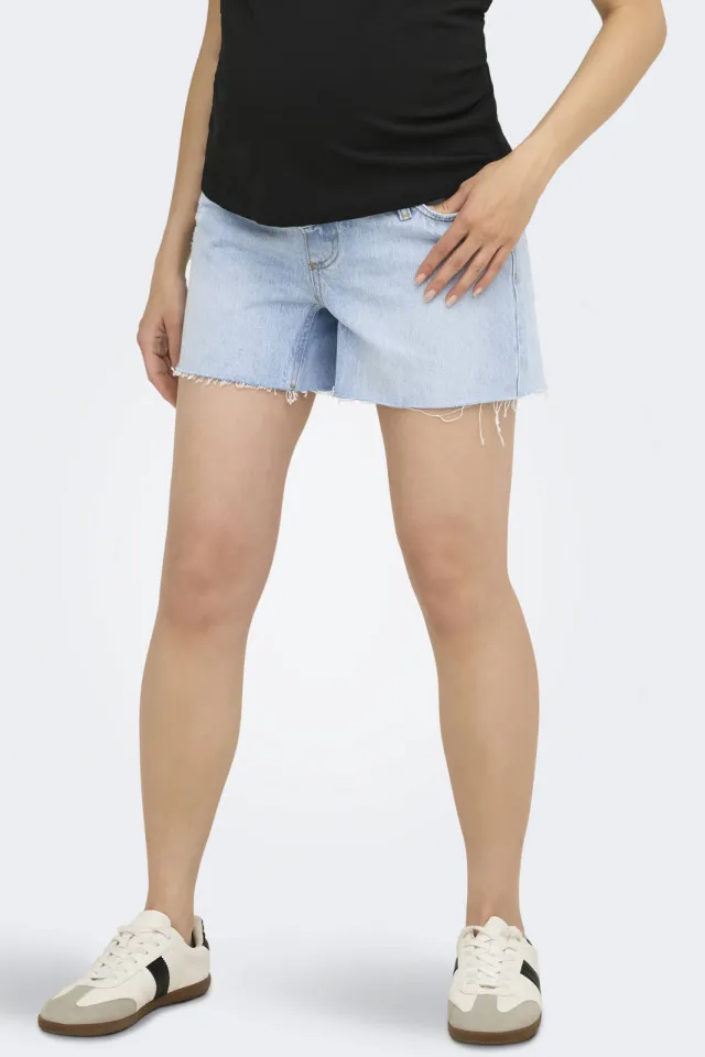 Only Maternity regular jeansshort light blue denim, foto 5