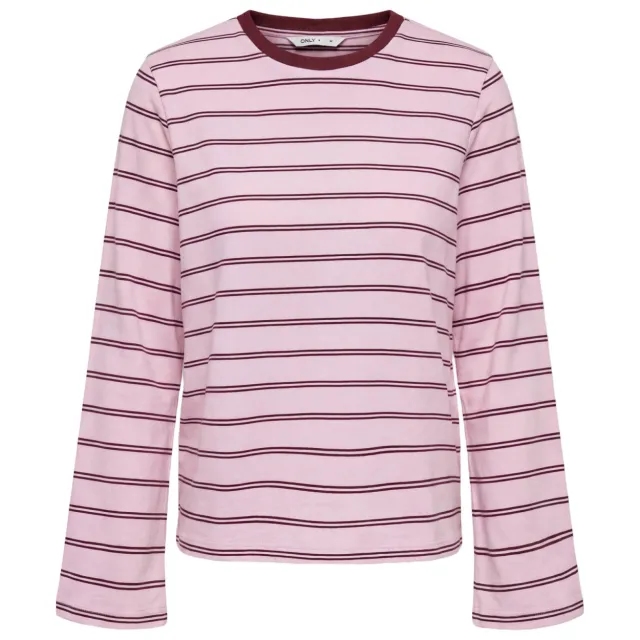 Only KIDS ONLY GIRL gestreepte longsleeve Roze/bordeauxrood