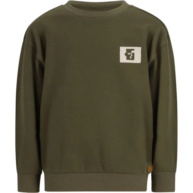 Like Flo rechtvallende sweater met backprint - olijfgroen, foto 2