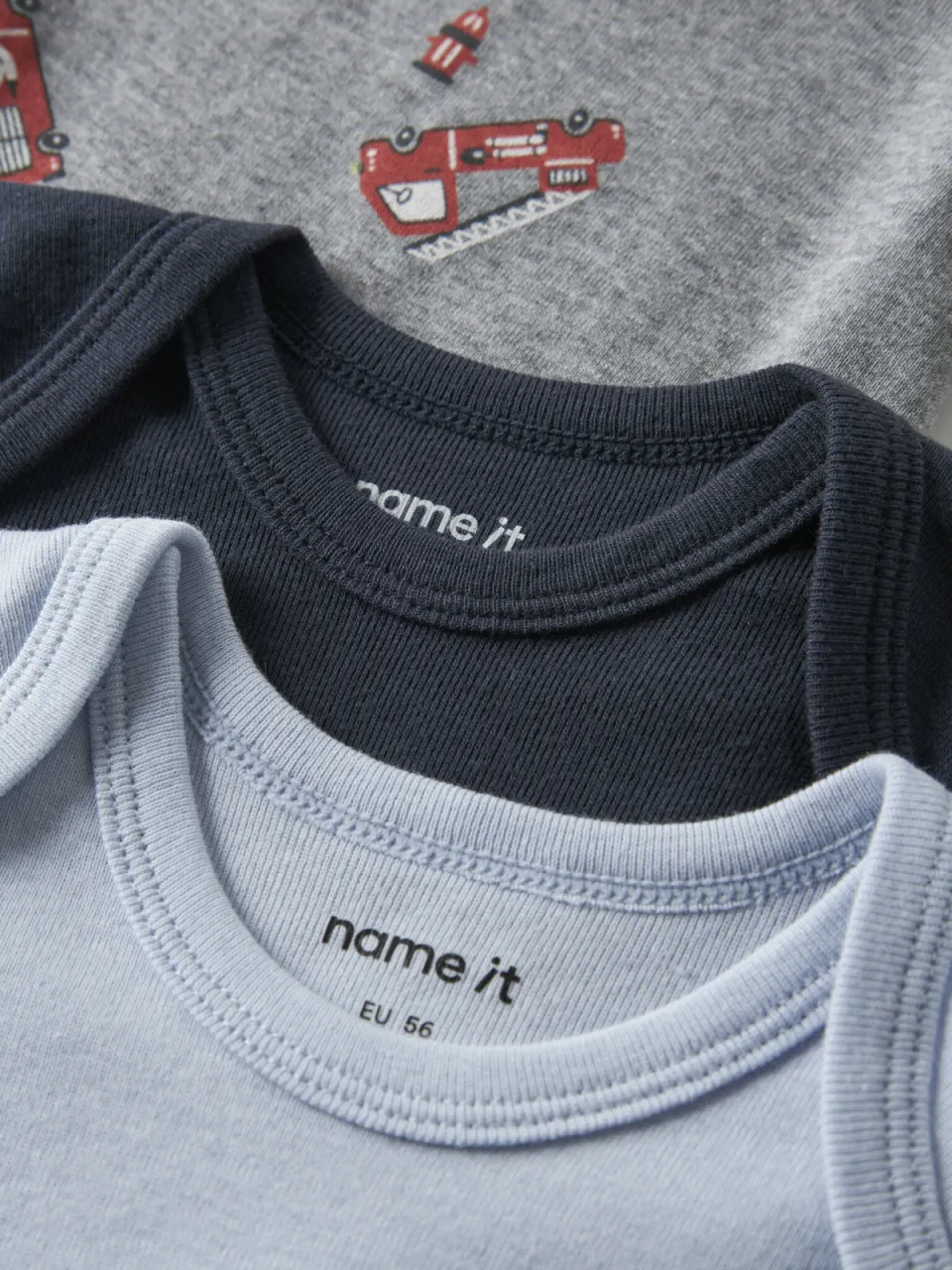 NAME IT BABY romper - blauw/grijs/donkerblauw (set van 3), foto 8
