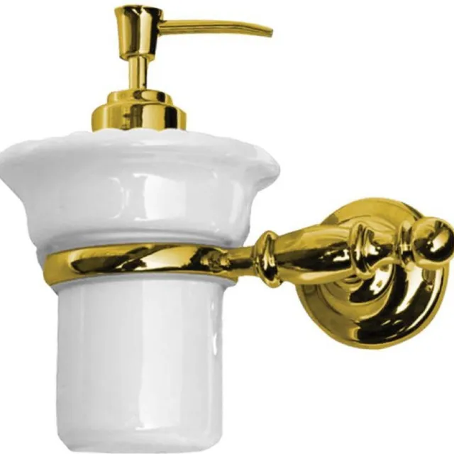 Sapho Zeepdispenser Sapho Perla Hangend 15x15 Goud / Wit