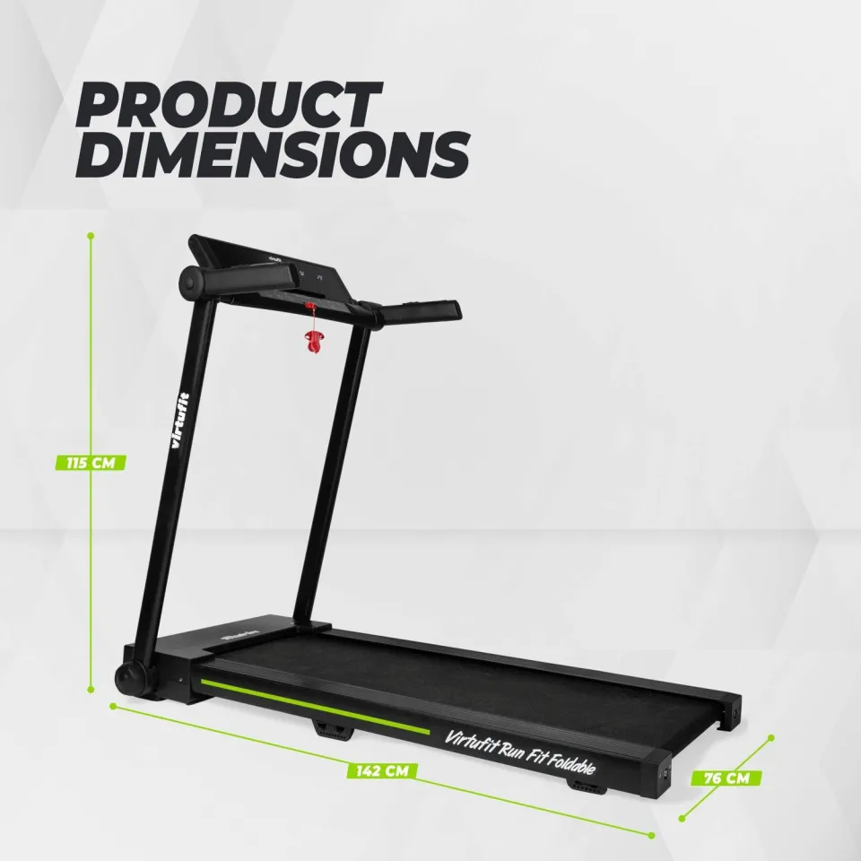 Virtufit opvouwbare loopband Run Fit zwart/groen/wit, foto 2