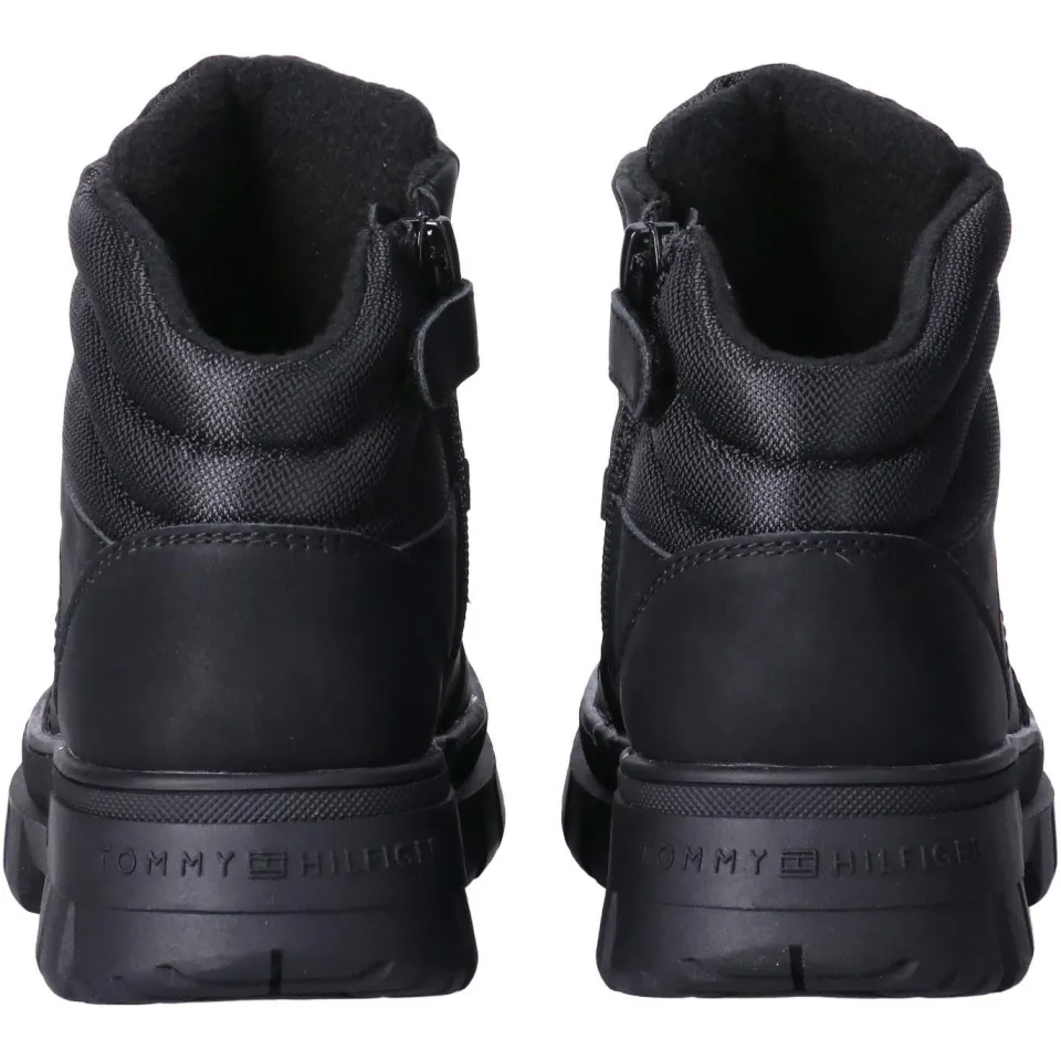 Tommy Hilfiger Schoolkind/tiener veterschoenen met profielzool - zwart, foto 5