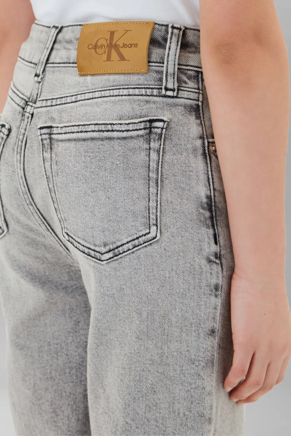 Calvin Klein high waist barrel jeans - grijs, foto 5