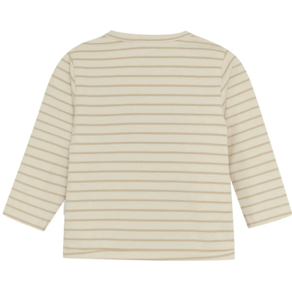 Noppies baby gestreepte longsleeve ecru V-hals, foto 3