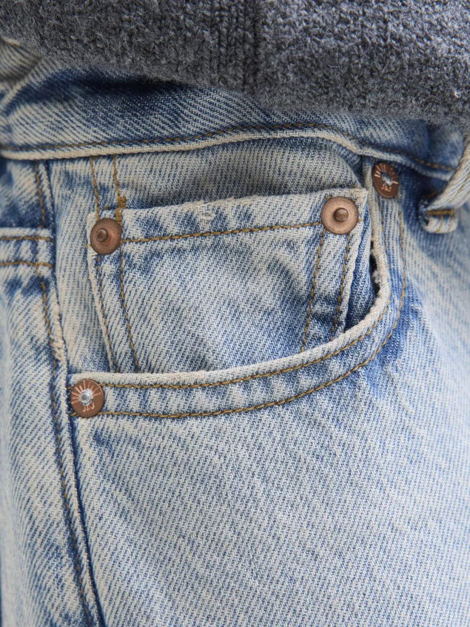 Jack & Jones JUNIOR high waist wide leg jeans light blue denim, foto 5