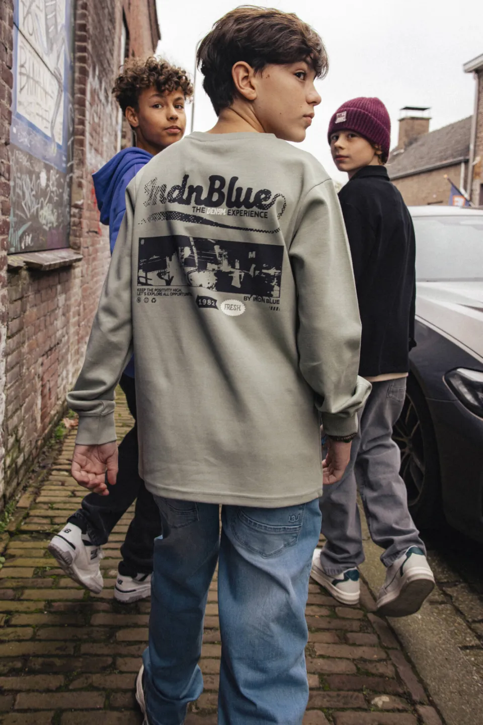Indian Blue Jeans rechtvallende longsleeve groen, foto 4