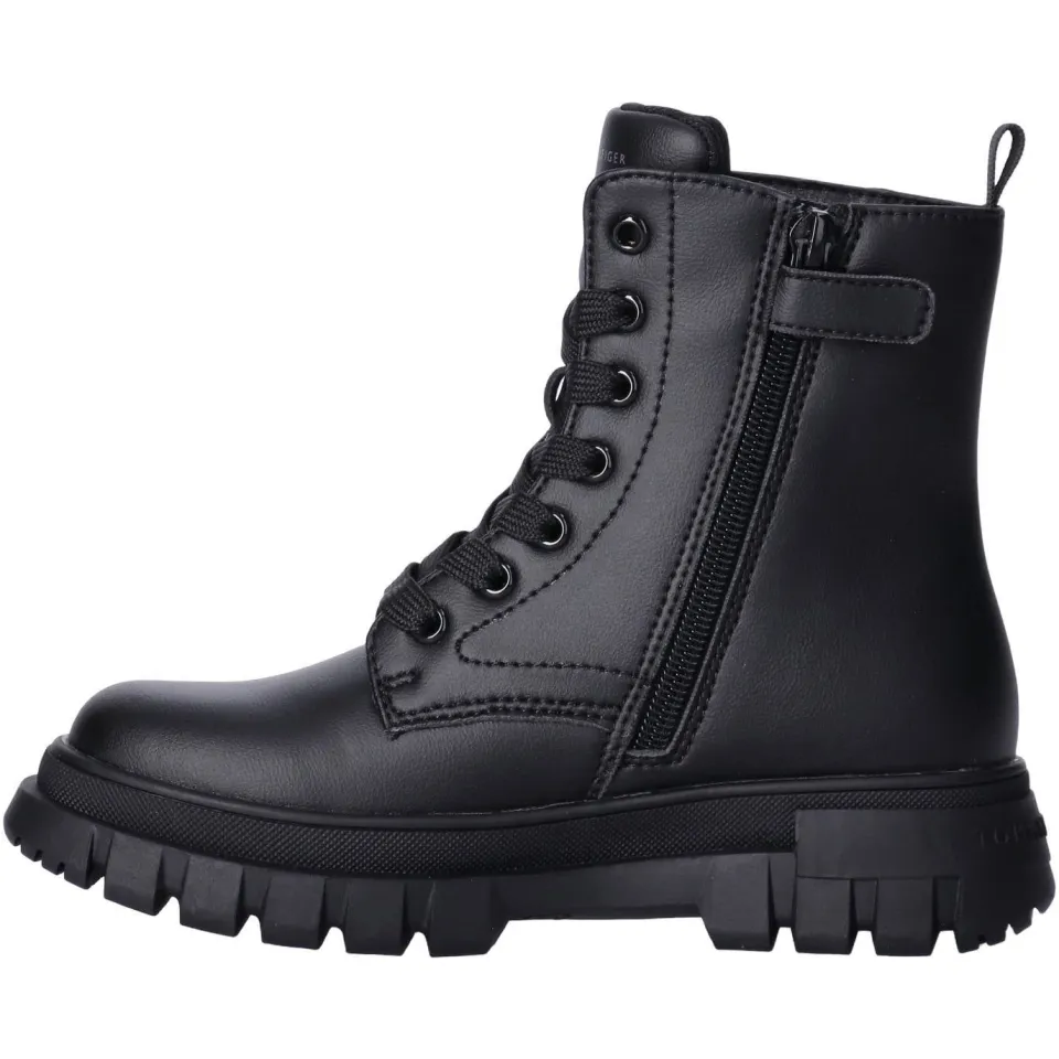 Tommy Hilfiger enkelboots met profielzool - zwart, foto 4