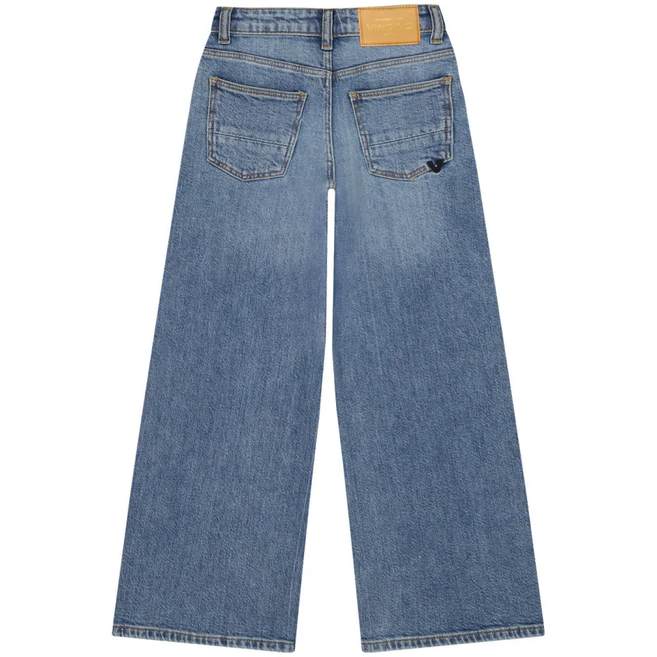Vingino Cita Special wide leg jeans met borduursels en hartjes - lichtblauw, foto 3