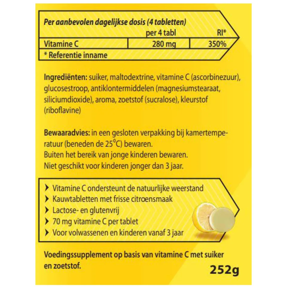 Roter Vitamine C 70 mg kauwtabletten citroen 800 stuks, foto 3