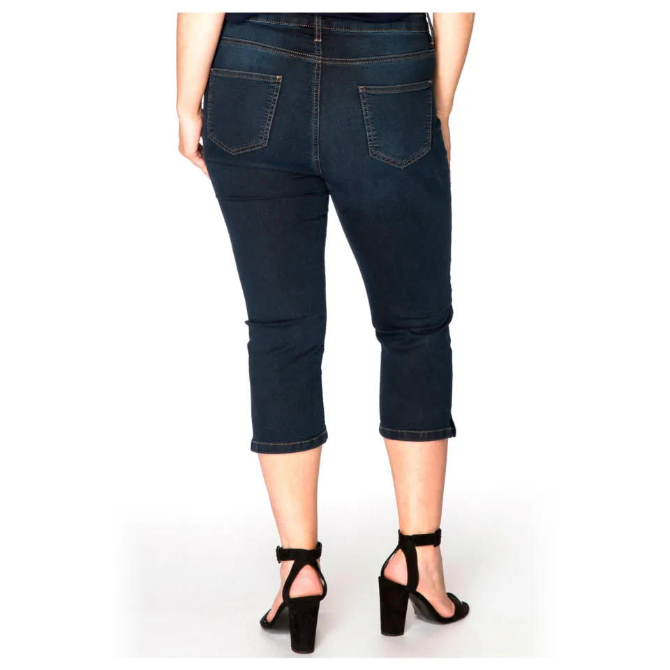 Yoek high waist skinny capri jeans dark denim, foto 5