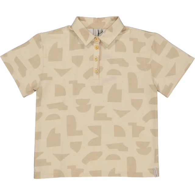LEVV Little polo met print - zand