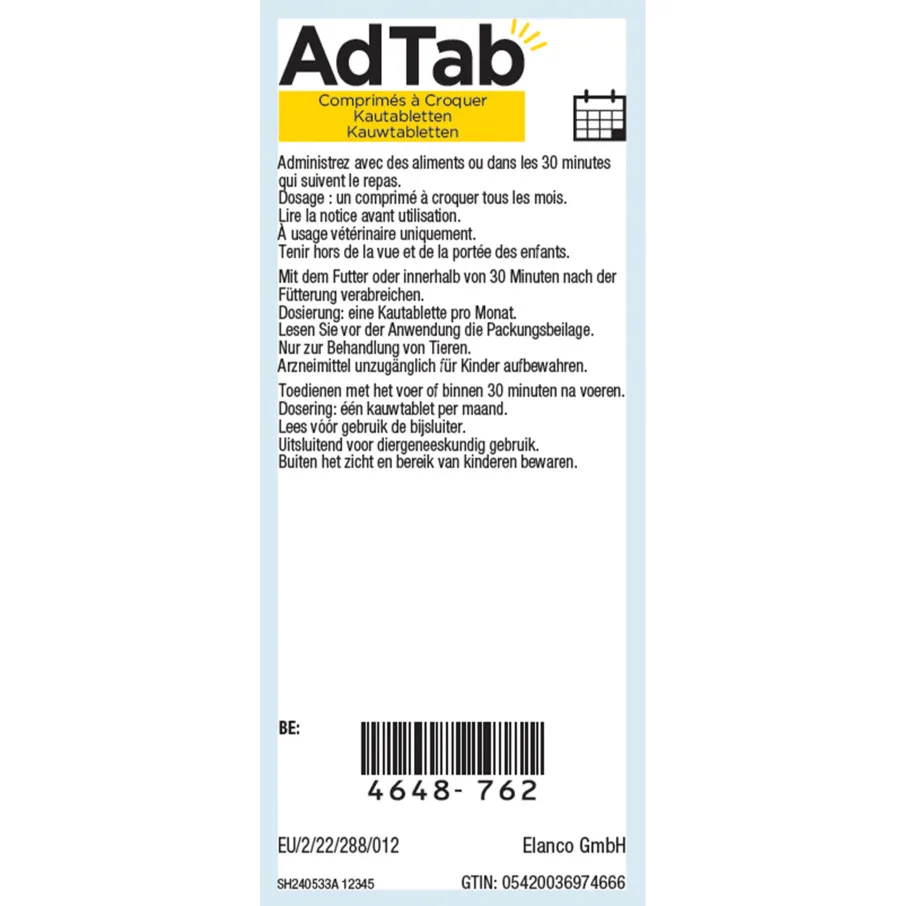 Adtab anti vlo- en teekkauwtabletten kat 0,5-2 kg, foto 2