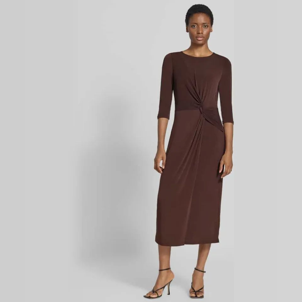 S.Oliver BLACK LABEL midi kokerjurk donkerbruin, foto 3