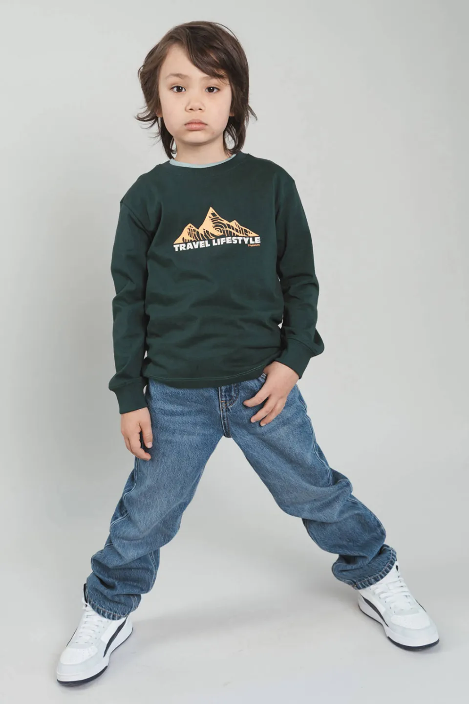 TYGO & vito jersey longsleeve met print donkergroen