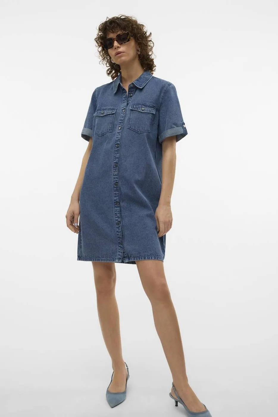 Vero Moda VMJENNIE spijkerjurk medium blue denim, foto 4