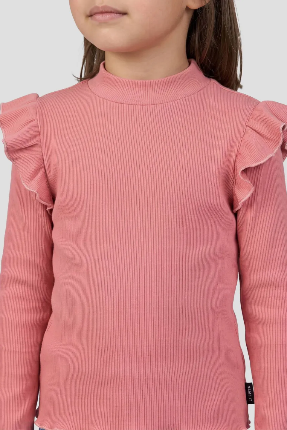 Orange Stars longsleeve met ruches lichtroze, foto 4
