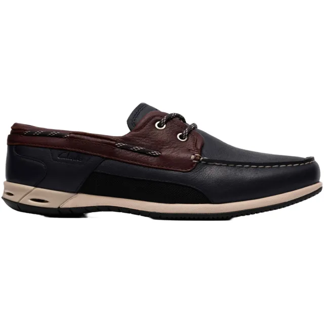 Clarks Orson Sail leren bootschoenen donkerblauw