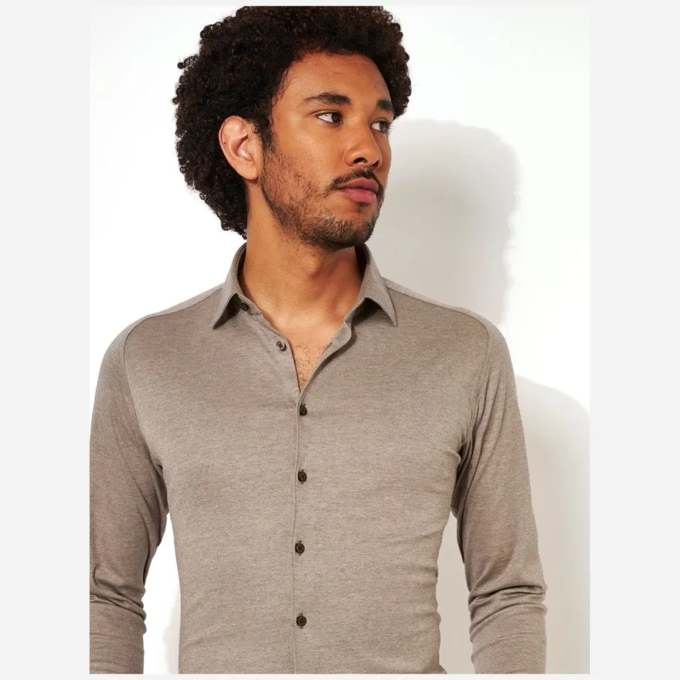 Desoto Heren Overhemden Casual Kent 1/1 - Taupe