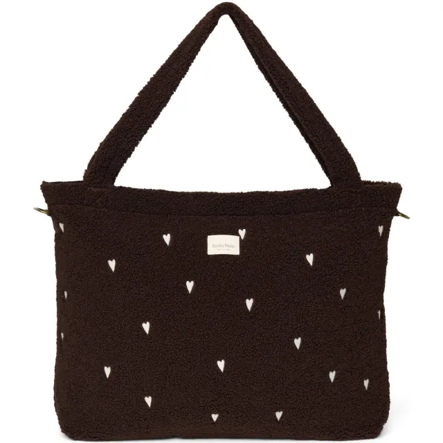 Studio Noos luiertas Teddy Hearts Diaper Bag bruin