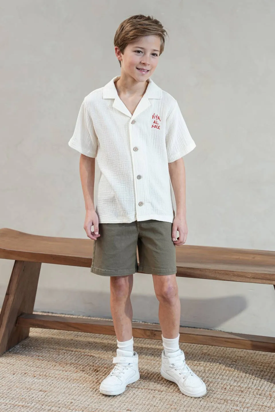 Like Flo casual korte broek armygroen Armygroen/donkergroen