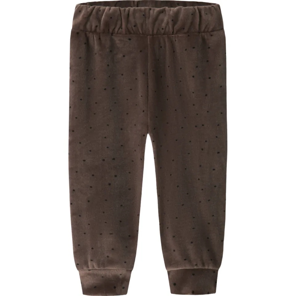 GUPPY BABY sweatpants met stippen bruin