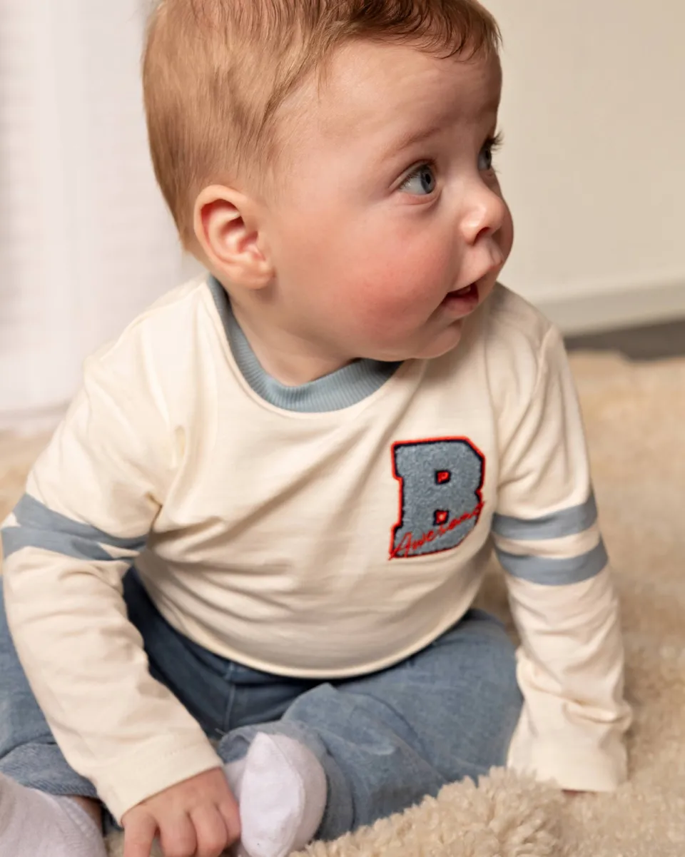 BESS gestreepte longsleeve ecru, foto 3