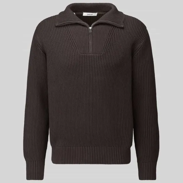 Selected katoenen relaxed fit gebreide trui - delicioso bruin, foto 2
