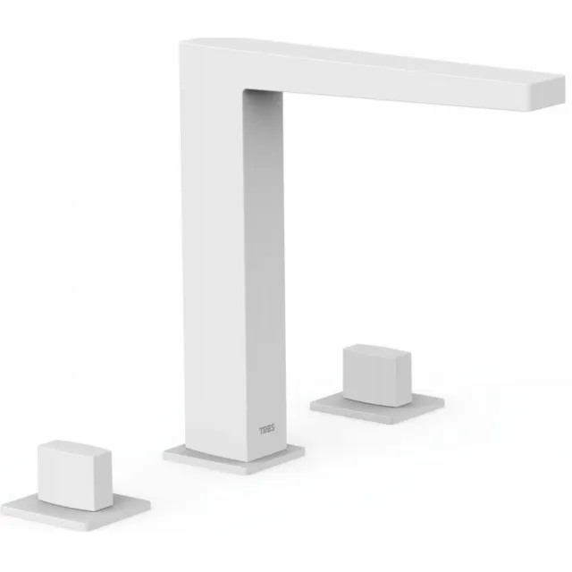 Tres Slim Exclusive 3-gats wastafelmengkraan mat wit Mat wit -