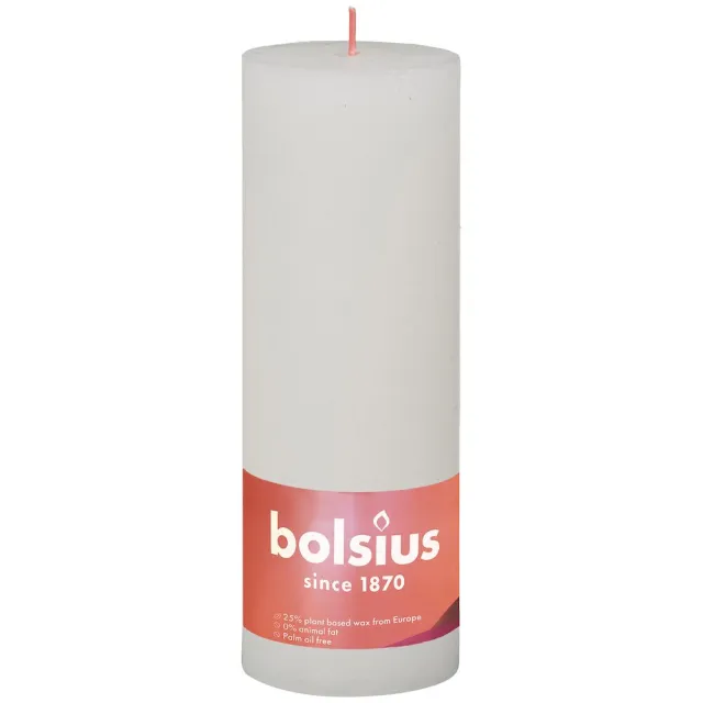 Bolsius stompkaars cloudy white 190/68