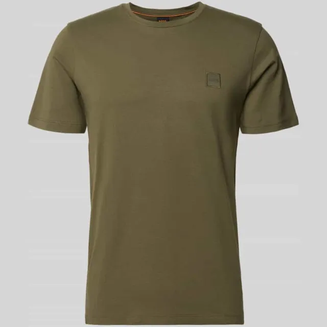 Boss Regular fit T-shirt van puur katoen model 'TALES' bright green, foto 2