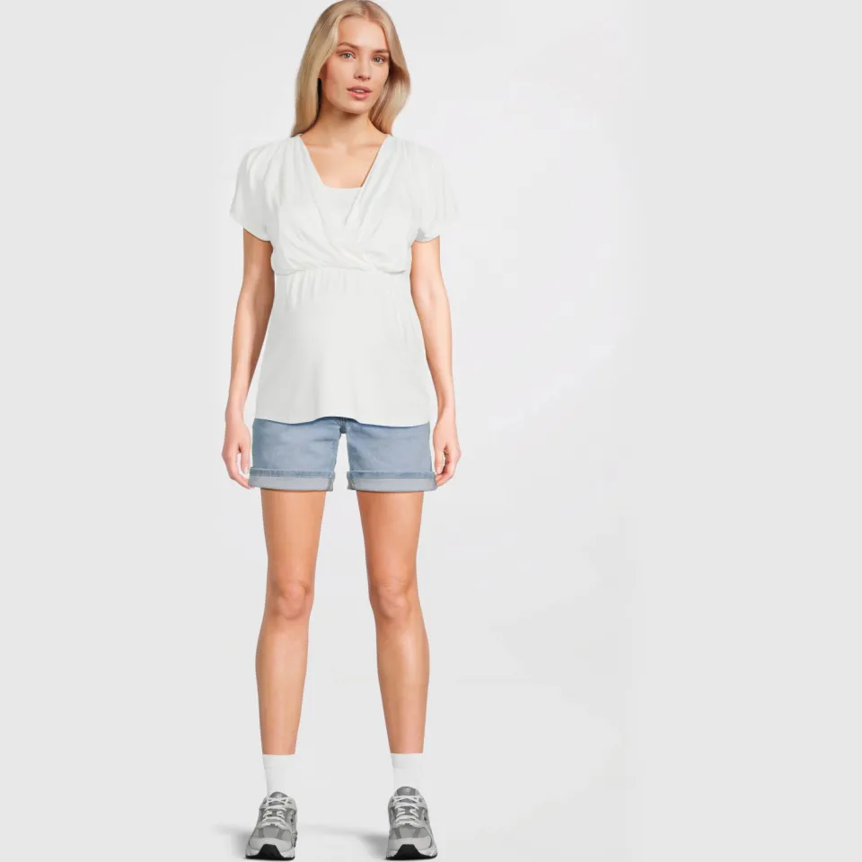 LOVE2WAIT slim fit jeansshort lichtblauw