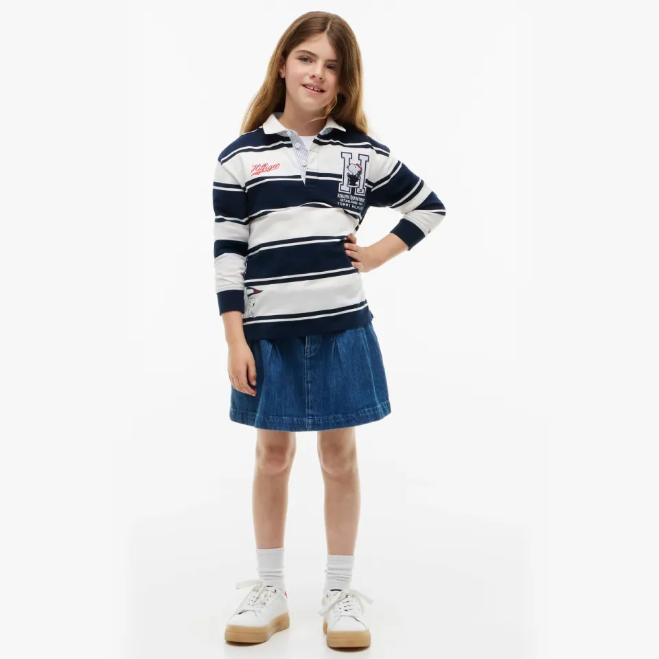 Tommy Hilfiger x Peanuts Snoopy longsleeve polo donkerblauw wit, foto 5