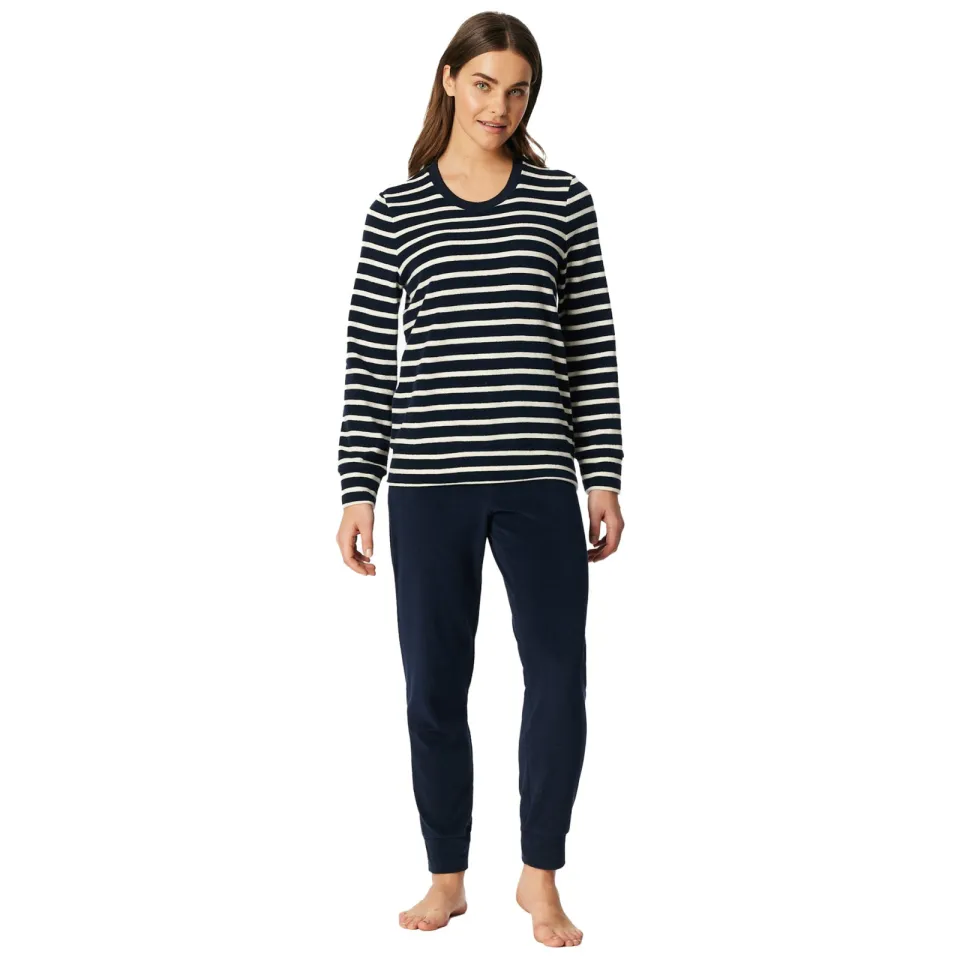 Schiesser Regular fit pyjama-set van katoenmix Donkerblauw