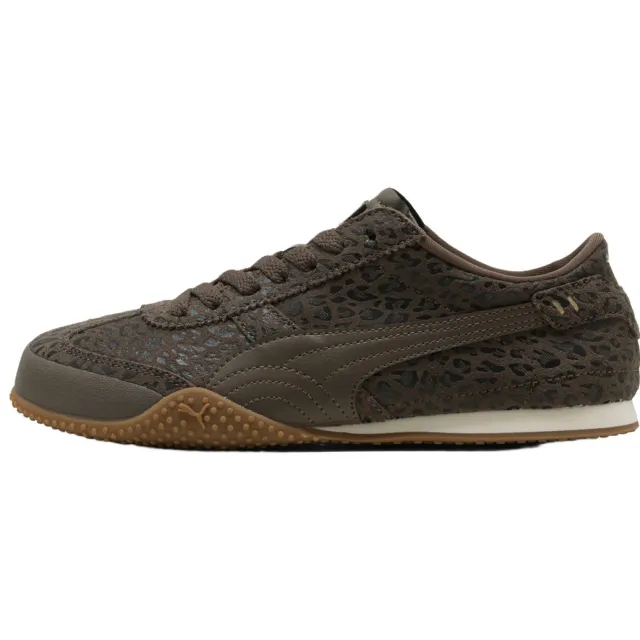 Puma Bella suède sneakers met panterprint - donkerbruin