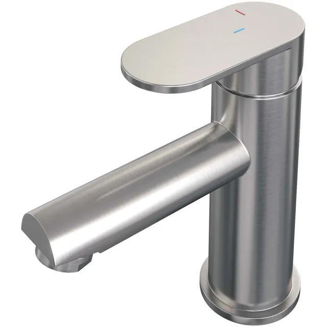 Wastafelmengkraan Brauer Brushed Edition Coldstart Opbouw Laag Platte Hendel Geborsteld RVS PVD