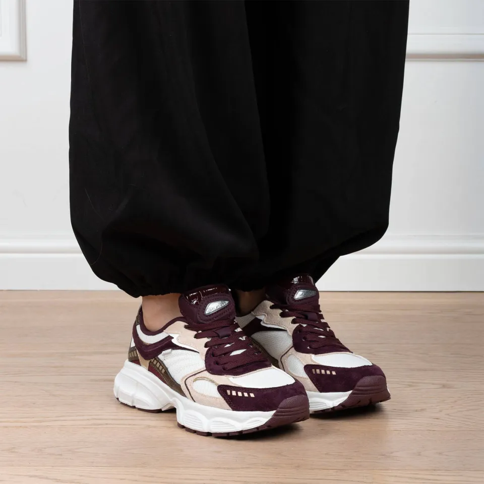 POSH by Poelman Lise chunky imitatieleren sneakers - bordeaux/wit, foto 6