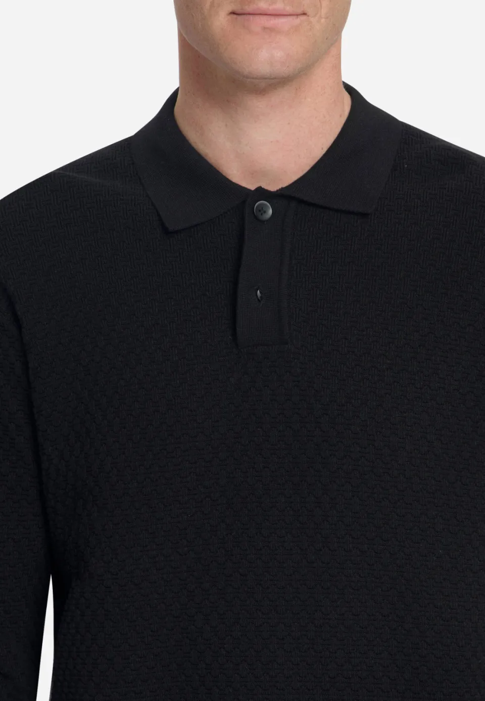 No Excess katoenen regular fit gebreide jacquard trui - zwart, foto 5