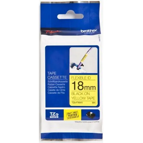 Brother TZe-FX641 Tape Zwart op geel (18 mm)