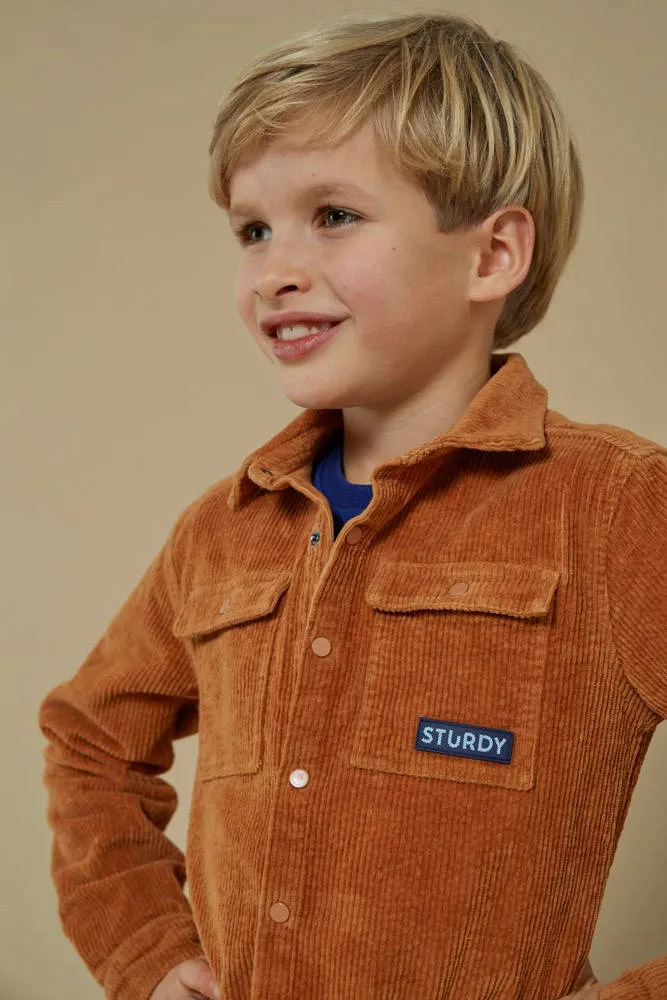 Sturdy corduroy overshirt bruin, foto 8