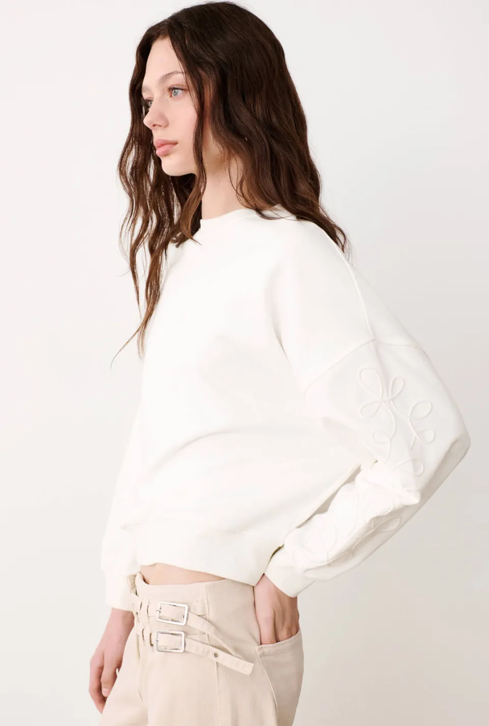 Mango TEEN sweater met borduursels - wit, foto 3