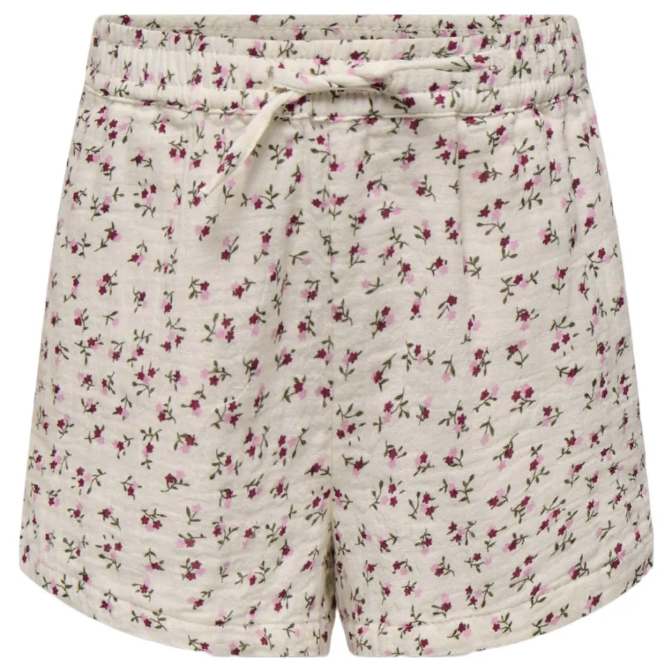 Only Mini gebloemde casual short ecru, foto 3