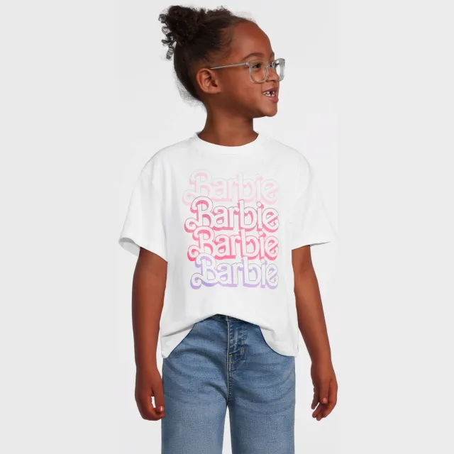 Anytime Barbie T-shirt wit Wit/roze