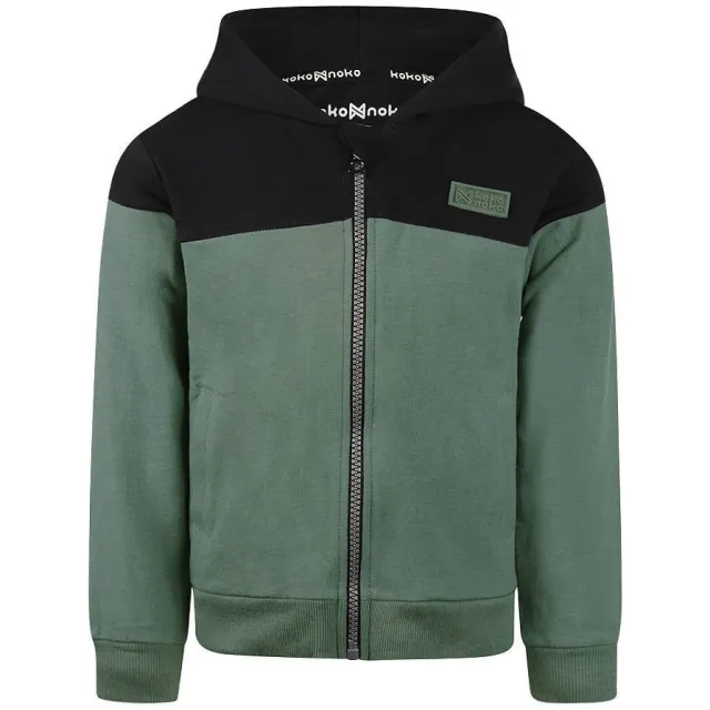 Koko Noko sweatvest donkergroen Donkergroen/zwart