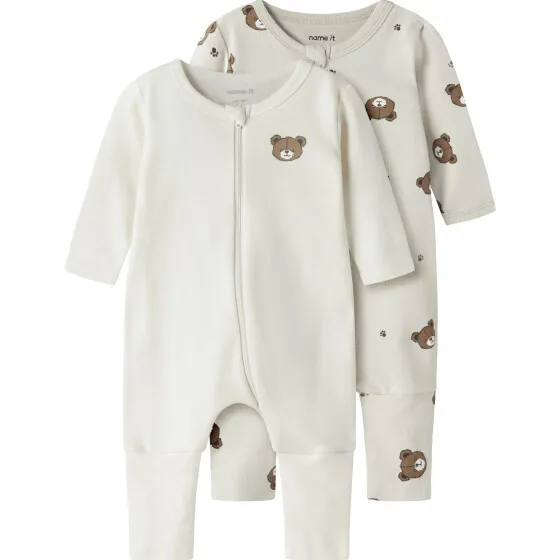 NAME IT BABY pyjama ecru set van 2, foto 3