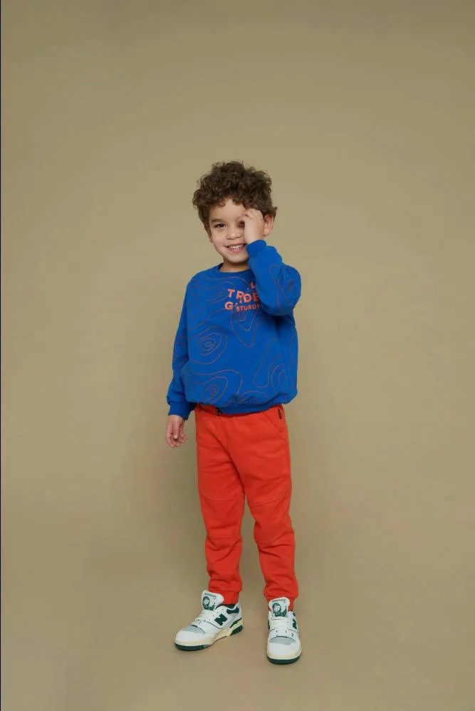 Sturdy sweater oranje/blauw Chasing trails, foto 4