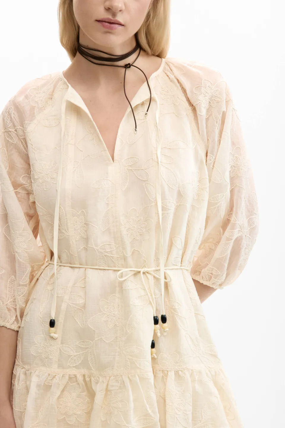 Desigual gebloemde blousejurk beige, foto 5