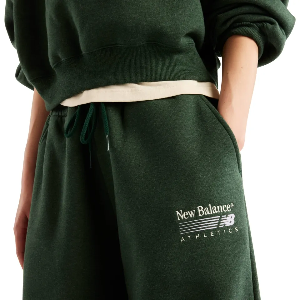 New Balance fleece wide leg joggingbroek - donkergroen, foto 7