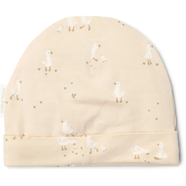 Little Dutch baby muts met all over print beige